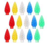NIYANGLE Cache-ampoules LED en Plastique Incassable Forme Pomme de Pin Multicolore 250 Pièces pour Guirlandes Lumineuses de Noël Jardin Extérieur Fête