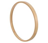 NIYANGLE Cadre Rond Mural en Bambou 35cm, pour Toile et Xuan | Cadre d'Affiche Circulaire Khaki, Structure Creuse Profonde, Installation Rapide, Salon et Galerie