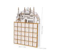 NIYANGLE Calendrier de L'avent du Ramadan en Bois avec Éclairage LED, 30 Tiroirs pour Compte à Rebours, Décoration Festive Compacte pour Bureau et Maison, Objet de Décoration pour Fête
