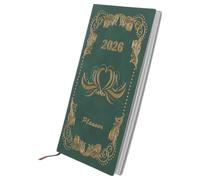 NIYANGLE Carnet de Gestion du Temps 2026 A6 Vert Foncé, Agenda Hebdomadaire et Mensuel à Couverture Rigide, Suivi Hebdomadaire des Habitudes et Listes de Tâches, Planificateur Pratique