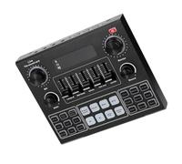 NIYANGLE Carte Son en Direct Portable Abs Effets Sonores Intégrés et Support Double Téléphone Noir pour Streaming et Enregistrement Audio Couleur Aléatoire