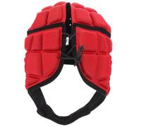 NIYANGLE Casque de Rugby Taille M 7-12 Souple pour Garçon et Filles Mousse Rembourrée, Protection Chocs, Ajustable et Confortable Rouge pour Sports et Ski