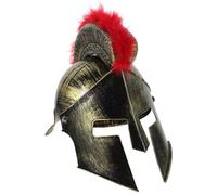 NIYANGLE Casque de Soldat Romain en Plastique Or Petite Crête Rouge, Facile à Porter et Ne Tombe Pas, pour Carnavals et Fêtes à Thème