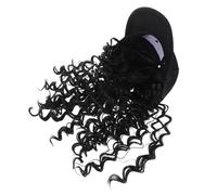 NIYANGLE Casquette Perruque Bouclée Intégrée Noires Chapeau Baseball Afro Naturel avec Cheveux Style Rapide et Pratique pour Usage et Voyage