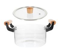 NIYANGLE Casserole Induction en Verre 2,5 L Couvercle, Résistante aux Hautes Températures, Adaptée pour Cuisson la Vapeur et Mijoteuse