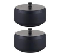 NIYANGLE Cendrier en Acier Inoxydable Robuste Couvercle Coupe-Vent Lot de 2 8,8 CM pour Cigarettes et Cigares Usage Extérieur et Intérieur