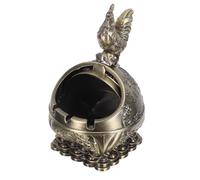 NIYANGLE Cendrier Sphérique en Alliage de Zinc avec Couvercle Anti-Vent Cendrier Compact Décoratif pour Fumeurs et Intérieur Modèle Coq Vintage 12 Signes du Zodiaque