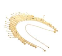 NIYANGLE Chaîne de Taille pour Femme Style Ethnique avec Pampilles et Pièces en Métal Doré, Ceinture Légère et Réglable pour Activités en Plein Air et Fêtes
