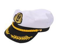 NIYANGLE Chapeau d'amiral de la marine : chapeau de capitaine à dessus plat, ajustable et respirant, pour la navigation, les voyages, le cosplay - Casquette de bateau vintage de la marine avec