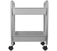 NIYANGLE Chariot de Rangement à Étages Mobile en PP roulettes, Design Simple et Multi-Usage, Double Couche, pour Bureau et Salon de Manucure