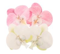 NIYANGLE Clips de Chaussures Femme à Fleurs Orchidées Blanches et Rose Clair, 2 Paires de Breloques Décoratives Légères pour Sandales et Tongs, Accessoires D’été Plage et Mariage,