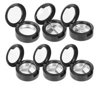 NIYANGLE Coffret Maquillage 6 Pièces Porte-ombres à Paupières Vide Rond Noir Miroir en Pp, Rechargeable et Facile à Transporter pour Soirée Entre Filles Plusieurs styles