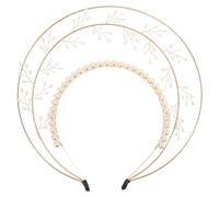 NIYANGLE Coiffe Médiévale avec Fausses Perles Diadème Soleil Bandeau pour Femme pour Fêtes de Carnaval et Cosplay
