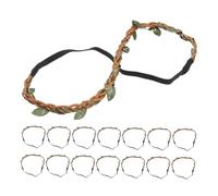 NIYANGLE Coiffe Tissée Lot de 20 Accessoires de Cheveux en Feuilles Simulées pour Cosplay et Décorations de Fête Tressé en Corde DIY Créations Artisanales