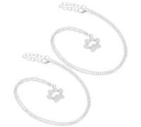 NIYANGLE Collier Empreinte de Patte de Chat Compact et Élagnant 2 Pièces en Alliage Argenté, Compact et Élégant, Bijou Souvenir Unique en Présent Spécial pour Amoureuses des Chats