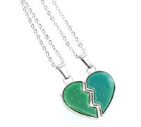 NIYANGLE Collier Pendentif Ailes et Cœur Changeant de Couleur, Paire Assortie Unisexe, Capteur de Température Thermochromique, Bijoux Romantiques pour Couples, Présent Saint-valentin,