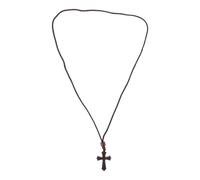 NIYANGLE Collier Pendentif Croix en Ébène, Bijou Chrétien Unisexe, Collier de Prière Chrétienne, Bijoux Spirituels Naturels, Présent Religieux pour Cérémonie et Usage Quotidien