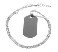 NIYANGLE Collier Pendentif en Acier Titane Argenté Plaque D'identification Militaire, Chaîne Incluse, Bijou Homme Style Sobre, Accessoire Mode pour Présent Fêtes et Occasions