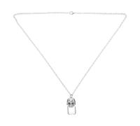 NIYANGLE Collier Pendentif Gothique Tête de Mort en Verre Argenté, Urne Funéraire pour Cendres D'animaux, Boîte à Cendres Ouvrable pour Souvenir Mémorial