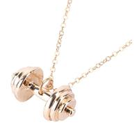 NIYANGLE Collier Punk Décoratif Pendentif D’haltère, Chaîne de Cou en Acier Inoxydable Doré, Accessoire pour Sorties et Shopping