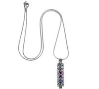 NIYANGLE Collier Urne Funéraire Cylindrique en Acier Inoxydable Argenté, Pendentif Ouvrable pour Cendres d'animaux et Humains, Design Unique, Porté au Quotidien Commémoration