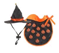 NIYANGLE Costume Citrouille Compagnie Magique Cape Animaux pour Halloween en et Chapeau Tissu, Solide d'halloween Fête