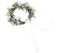 NIYANGLE Couronne de Fleurs Bleue en Tissu pour Mariage, Accessoire Cheveux Mariée Portable Finition Artisanale, pour Carnaval et Performances sur Scène
