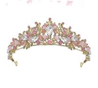 NIYANGLE Couronne De Mariée Rose Coiffe De Mariage Pour Femme Accessoire De Mode Pour Robe Ornement De Cheveux De Fête