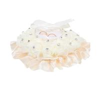 NIYANGLE Coussin d'Alliances Mariage Rose Cœur Boîte Coffret Bijoux, Décor Floral Romantique pour Fiançailles et Mariage
