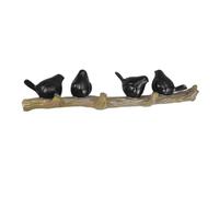 NIYANGLE Crochet Mural Décoratif en Résine Noir D'oiseaux sur Branche D'arbre, Robuste pour Suspendre Serviettes et Vestes, Décoration Murale Vintage pour Maison et Patios