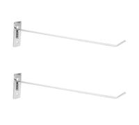 NIYANGLE Crochets Muraux pour Panneaux Perforés 5 MM Épais 30 CM Lot de 2 en Métal Vis, pour Affichage Commercial et Rangement Atelier