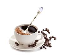 NIYANGLE Cuillère à Café Petite Cuillère Créative Tête de Diamant Intégrée Rétro Style Tribunal en Alliage de Zinc pour Remuer Café et Cocktails en Boutique de Thé au Lait