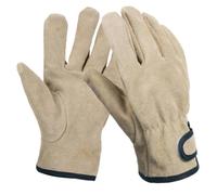 NIYANGLE Cuir de Vache Moufles de Barbecue, Résistants à Chaleur, Kaki | Polyester et Cuir de Vache, Réutilisables et Faciles à Nettoyer, pour Réparation et Manutention