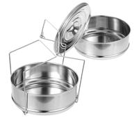 NIYANGLE Cuiseur Vapeur en Acier Inoxydable 2 Niveaux Poignées Doubles, Design Compartimenté, Compatible Cuiseur à Riz, Panier Vapeur Multifonction Cuisine Maison