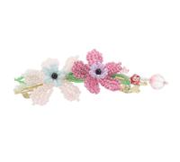 NIYANGLE Cute Beaded Floral Hair Clip With Sturdy Spring Mechanism Handmade Elegant Flower Accessory For Teens For School Parties And Everyday Hairstyles