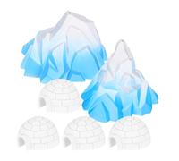 NIYANGLE Décoration Aquarium 6pcs Maison de Glace Miniature en PVC Modèle Arctique Igloo et Iceberg Design Réaliste pour Micro-Paysage Hivernal et Bureau
