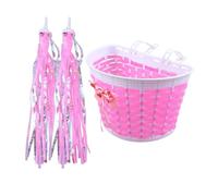 NIYANGLE Décoration de Guidon Rubans et Pompons pour Vélo et Trottinette Garçon et Filles, Banderoles pour Panier, Accessoires pour Garçon Fille, Présent pour Fête