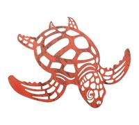 NIYANGLE Décoration Murale Extérieure en Fer Forgé de Tortue Creuse, Ornement Mural Jardin Résistant, Art Mural Métal Décoratif pour Patio et Pelouse, Brun, Taille Compacte