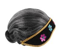 NIYANGLE Déguisement De Vieille Dame Pour Garçon Fille Avec Perruque Grise Accessoire Costume Pour Halloween Et Jeux De Rôle Scolaire