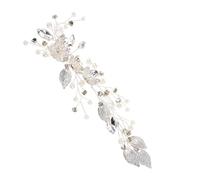 NIYANGLE Diadème de Mariée avec Fleurs et Perles Imitation Accessoire de Cheveux Élégant pour Événements et Mariages Bandeau Confortable Vigne de Perles pour Look et