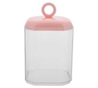 NIYANGLE Distributeur De Et Boîte De Rangement Petite Taille, Transparent, avec Couvercle Étanche, pour Salle De Bain Et Organiseur De Maquillage Cosmétique, Accessoire De Maison Compact, Rose