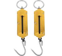 NIYANGLE Dynamomètre Portable 2pcs Crochet Intégré, Balance Suspendue en Fer 0-12kg, Échelle Claire pour Peser Bagages et Enseignement