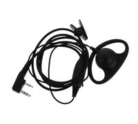 NIYANGLE Écouteur pour Radio D-Type Micro, Casque à Contour d'oreille Noir en PU, Conversation Privée Mains, Câble 130cm, pour Champs Montagneux