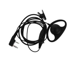 NIYANGLE Écouteur pour Radio D-Type Micro, Casque à Contour d'oreille Noir en PU, Conversation Privée Mains, Câble 130cm, pour Champs Montagneux
