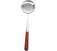 NIYANGLE Écumoire Inox à Manche Bois Long Cuillère Filtre Multifonction Légère et Résistante Accessoire Cuisine pour Filtrer et Servir Toute Sécurité