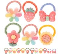 NIYANGLE Élastiques à Cheveux Nœud et Fleur pour Filles 20 Pièces en Caoutchouc Doux et Faciles à Mettre de 8 à 12 Ans Adaptés aux Fêtes et Jeux de Rôle