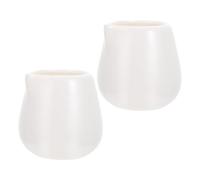 NIYANGLE Ensemble 2 Pots à Lait en Porcelaine Blanche pour Préparer Mousse de Lait et Sauces Cuisine