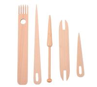 NIYANGLE Ensemble 5 Pièces d'Outils de Métier à Tisser en Bois Aiguilles à Tisser Navette et Peigne pour Tissage Manuel Accessoires Légers pour Fabrication de Tapisserie et Tricot