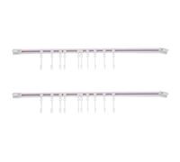 NIYANGLE Ensemble de 2 Crochets Muraux Coulissants Adhésifs en Plastique Robuste 50 CM 20 Crochets Support Mural Multifonction Cuisine Salle de Bain et Rangement D’Ustensiles