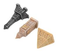 NIYANGLE Ensemble de 3 Miniatures en Résine Réalistes Comprenant Tour Eiffel, Horloge de Londres et Pyramide pour Décoration Élégante de Chambre et Salon